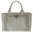 Prada Canapa Ju Rhinestone 2-Way Shoulder Bag Tote Eye Canvas