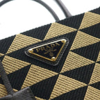 Prada Symbol Jacquard Mini 2-Way Back Canvas Brown Black Shoulder — view 6