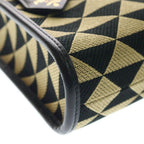 Prada Symbol Jacquard Mini 2-Way Back Canvas Brown Black Shoulder — view 5