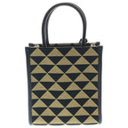 Prada Symbol Jacquard Mini 2-Way Back Canvas Brown Black Shoulder — view 2