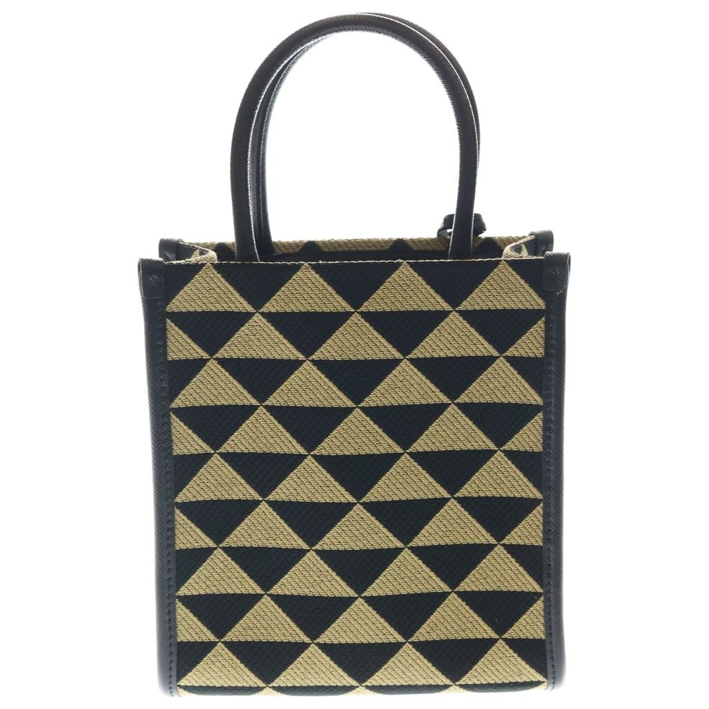 Prada Symbol Jacquard Mini 2-Way Back Canvas Brown Black Shoulder — view 2
