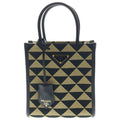 Prada Symbol Jacquard Mini 2-Way Back Canvas Brown Black Shoulder
