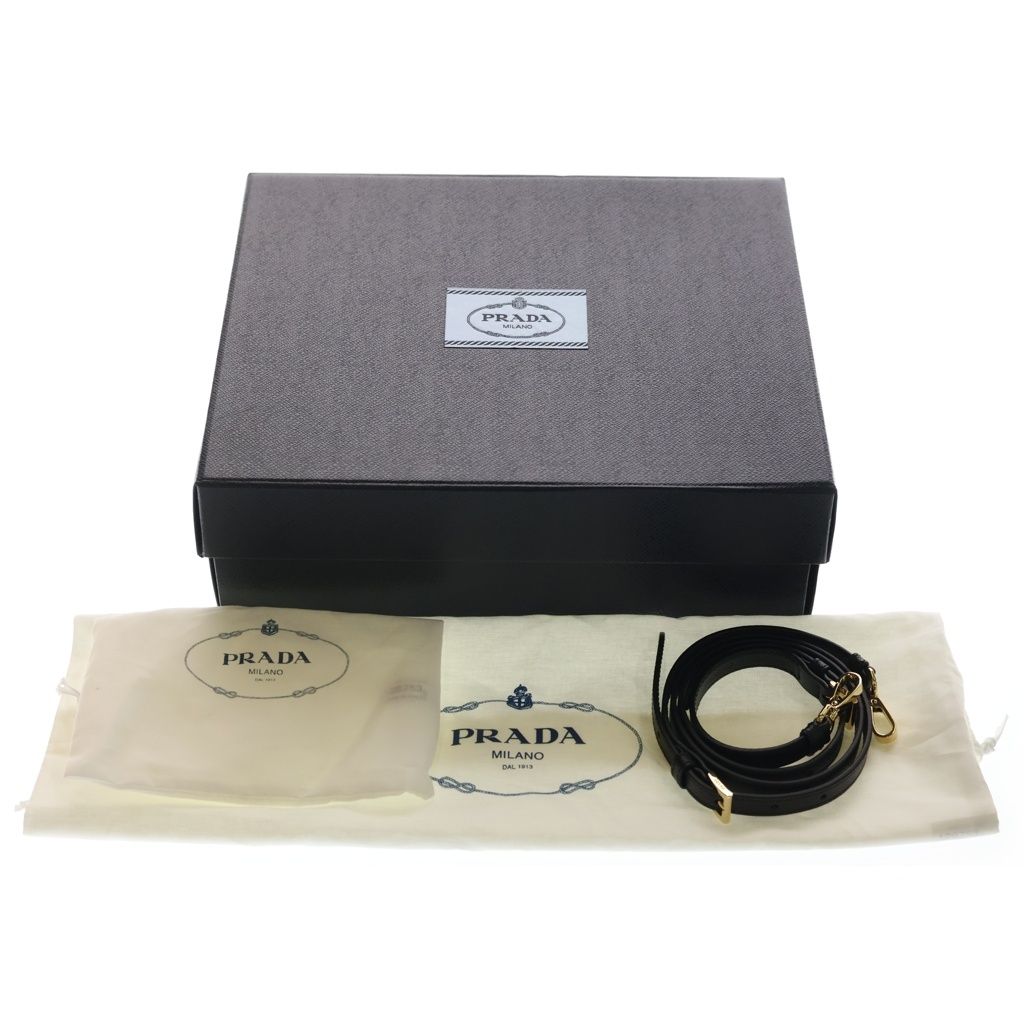 Prada Symbol Jacquard Mini 2-Way Back Canvas Brown Black Shoulder — view 8