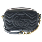 Gucci GG Marmont Quilting Shoulder Bag Quilted Leather Black — view 2