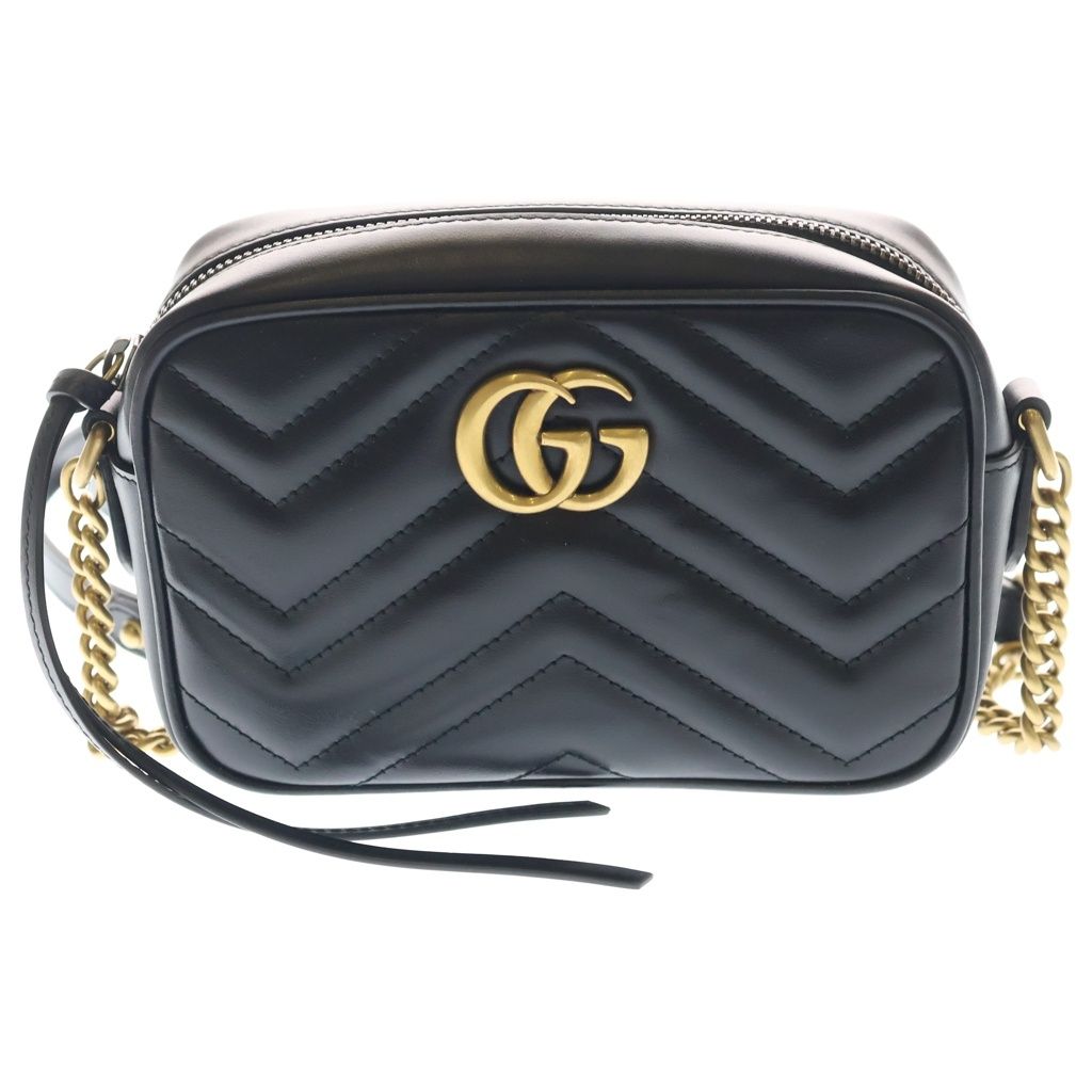 Gucci GG Marmont Quilting Shoulder Bag Quilted Leather Black