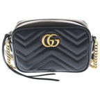 Gucci GG Marmont Quilting Shoulder Bag Quilted Leather Black