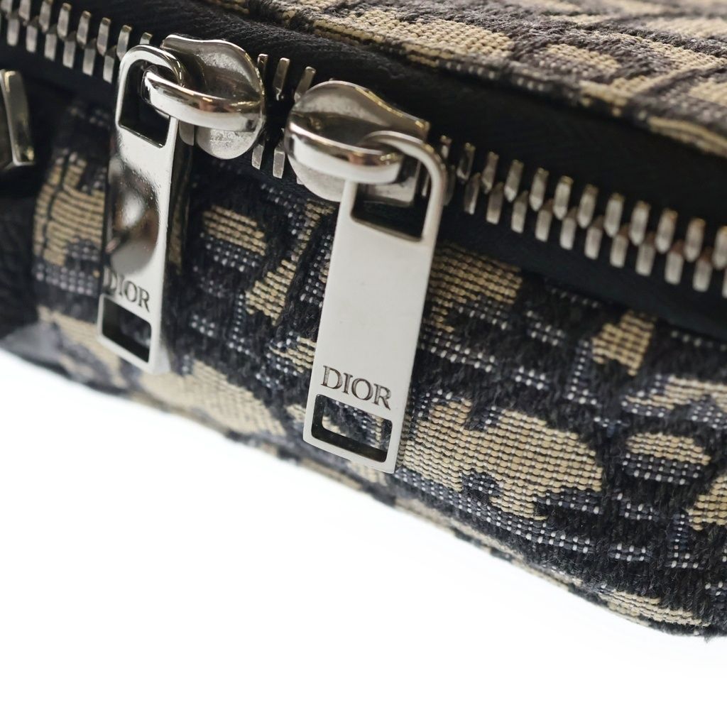 Dior Oblique Jacquard Canvas Shoulder Bag Beige — view 6