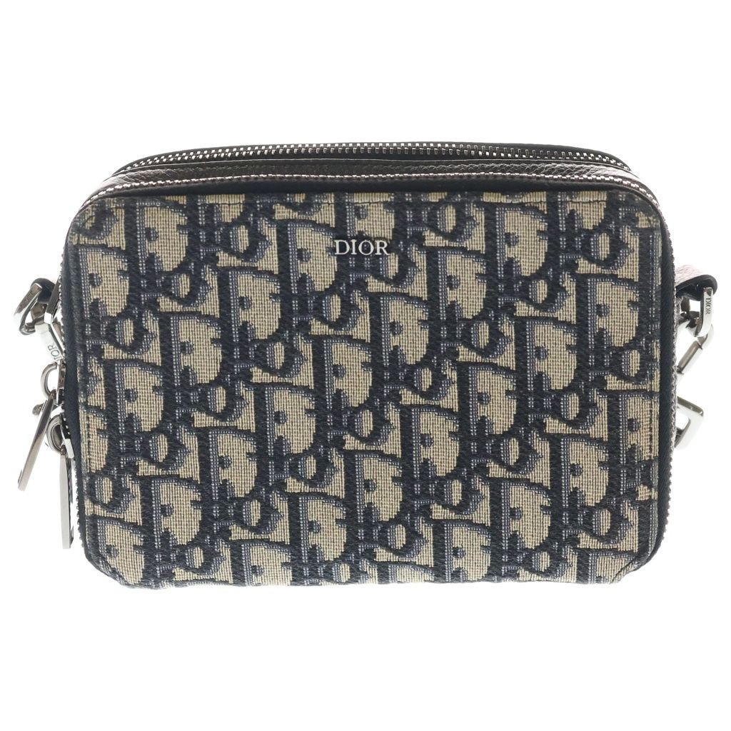Dior Oblique Jacquard Canvas Shoulder Bag Beige