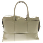 Bottega Veneta Arco Maxi Intreccia Leather 2-Way Handbag Beige — view 2