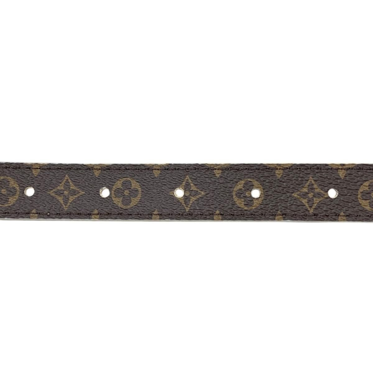 Louis Vuitton Belt Pretty Reversible Monogram Flower Brown Beige Gold — view 6