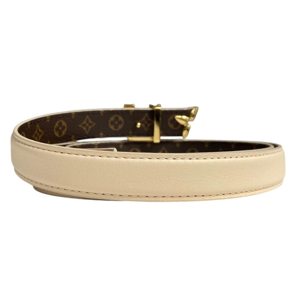 Louis Vuitton Belt Pretty Reversible Monogram Flower Brown Beige Gold — view 2