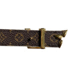 Louis Vuitton Belt Pretty Reversible Monogram Flower Brown Beige Gold — view 4