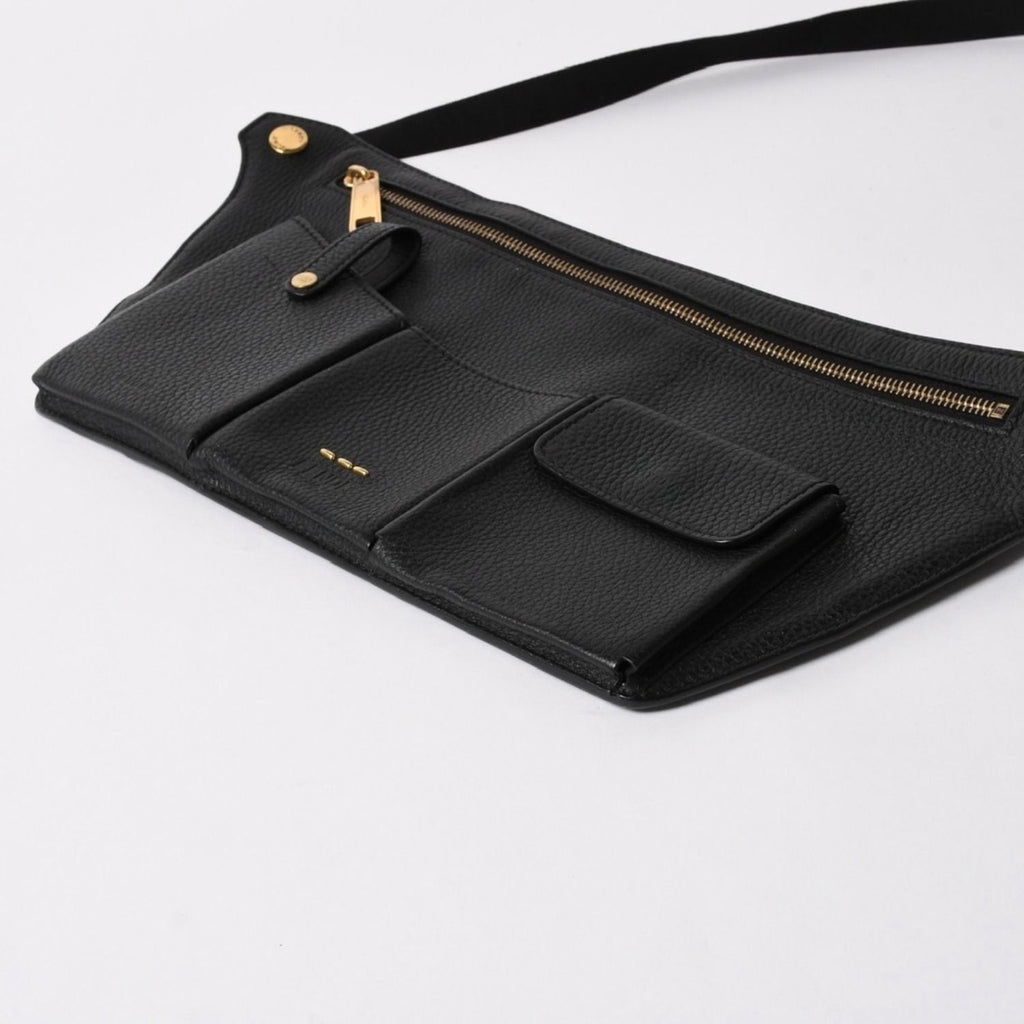 Fendi Belt Bag Back Zucca Pattern Nylon Leather Black Gold — view 8