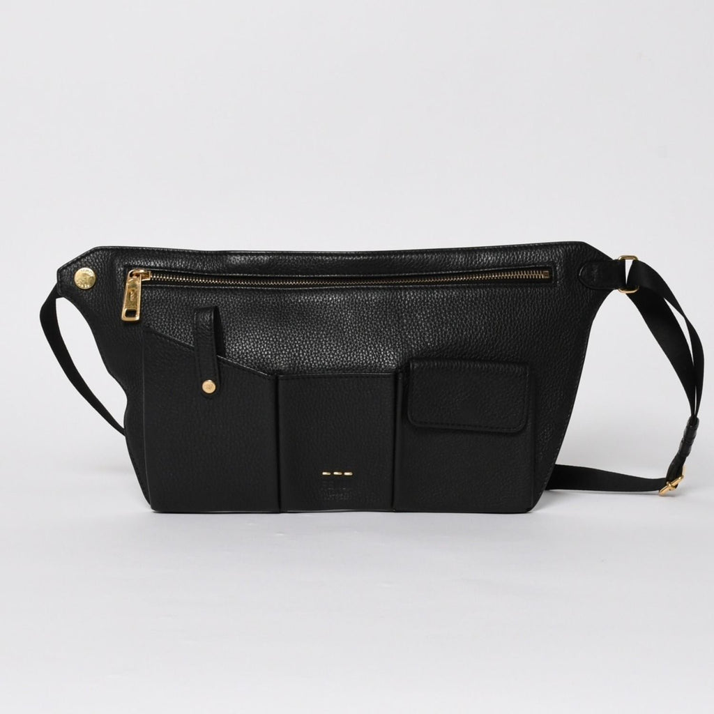 Fendi Belt Bag Back Zucca Pattern Nylon Leather Black Gold — view 3