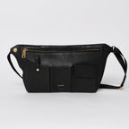 Fendi Belt Bag Back Zucca Pattern Nylon Leather Black Gold — view 3