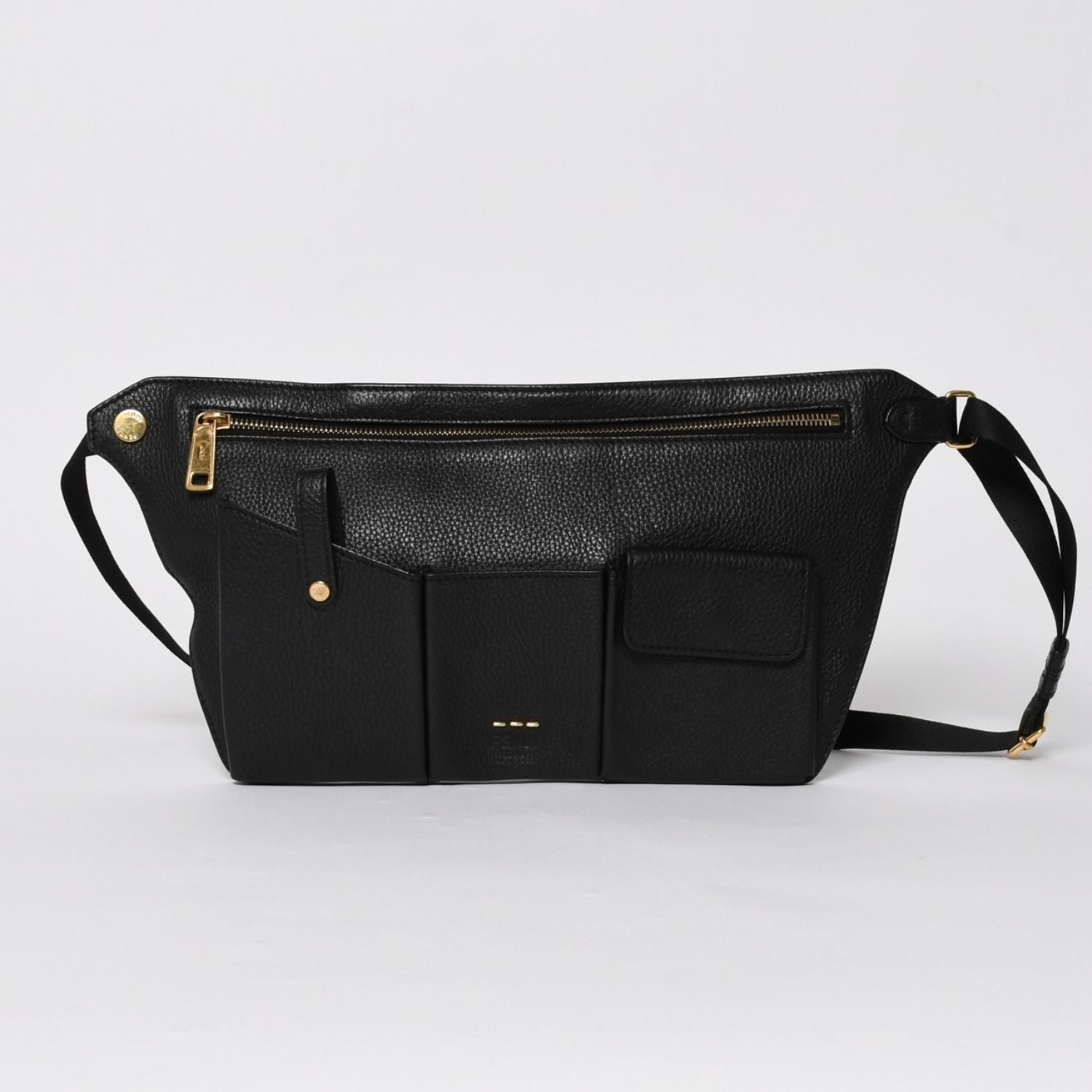 Fendi Belt Bag Back Zucca Pattern Nylon Leather Black Gold — view 3