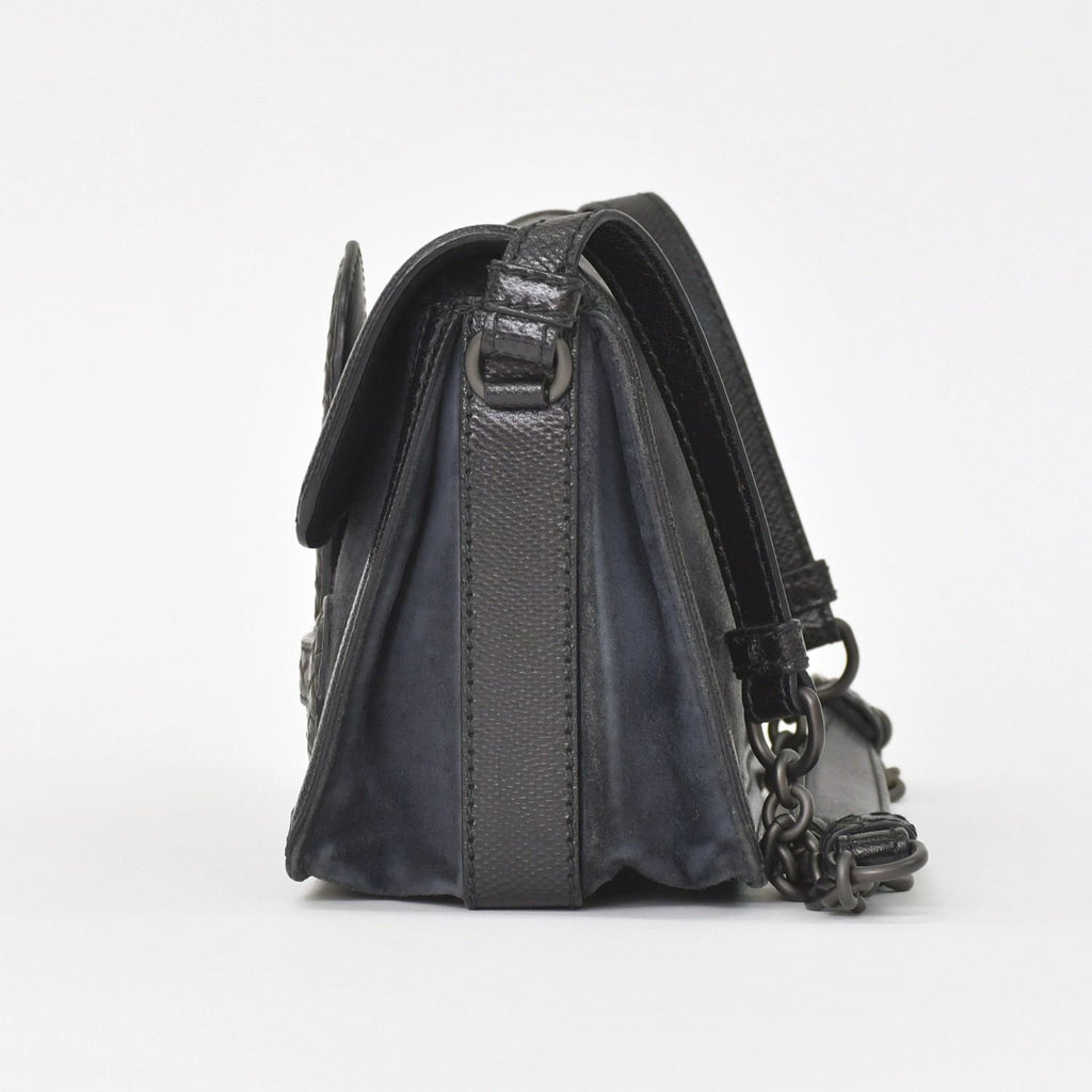 Bottega Veneta Intrecciato Rialto Chain Shoulder Bag Black — view 3