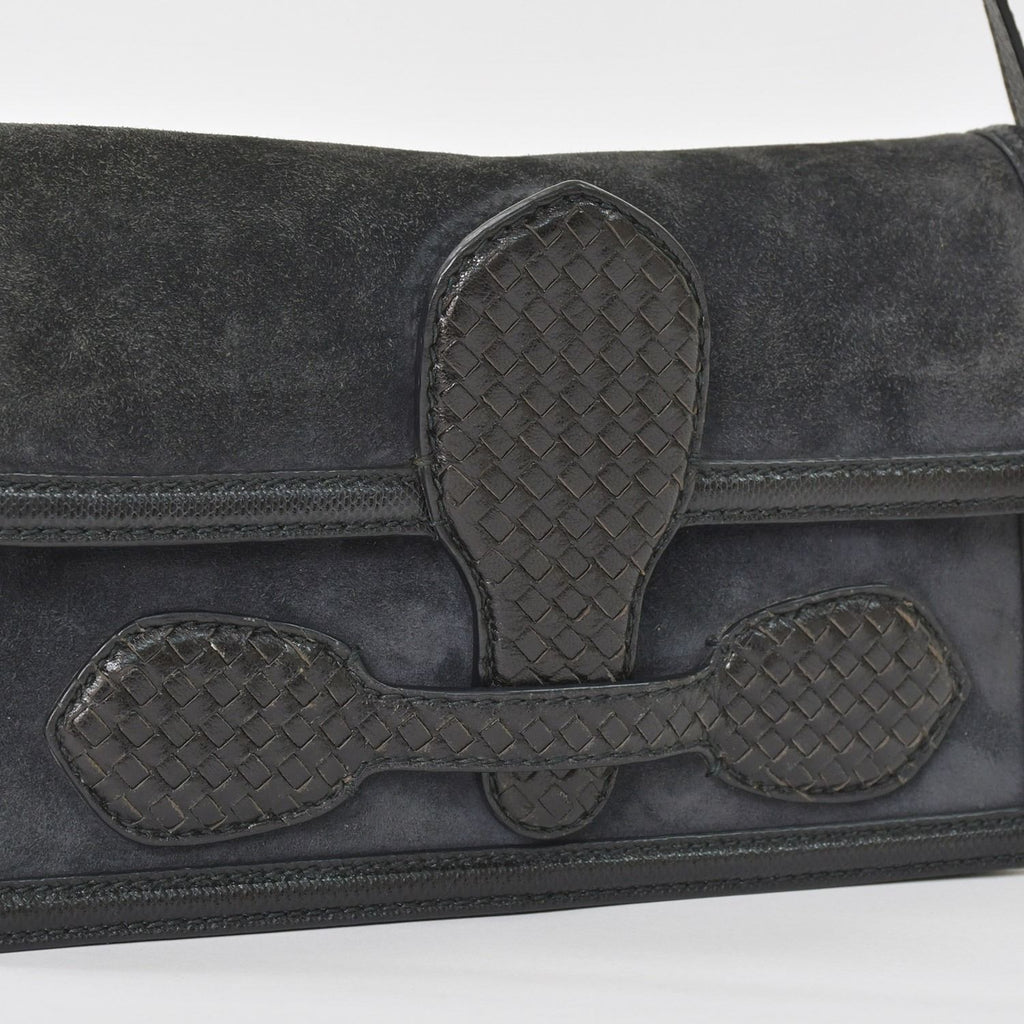 Bottega Veneta Intrecciato Rialto Chain Shoulder Bag Black — view 5