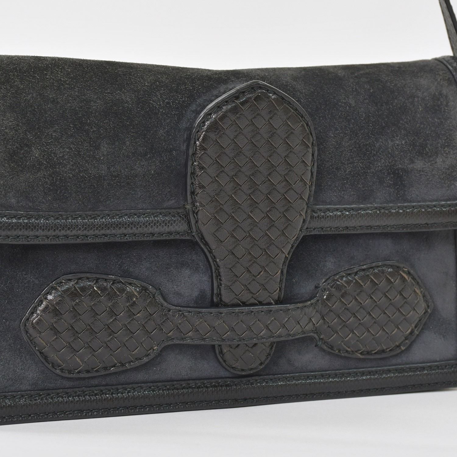 Bottega Veneta Intrecciato Rialto Chain Shoulder Bag Black — view 5