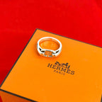 Hermes Chaine D'ancre Ring 925 Sterling Silver