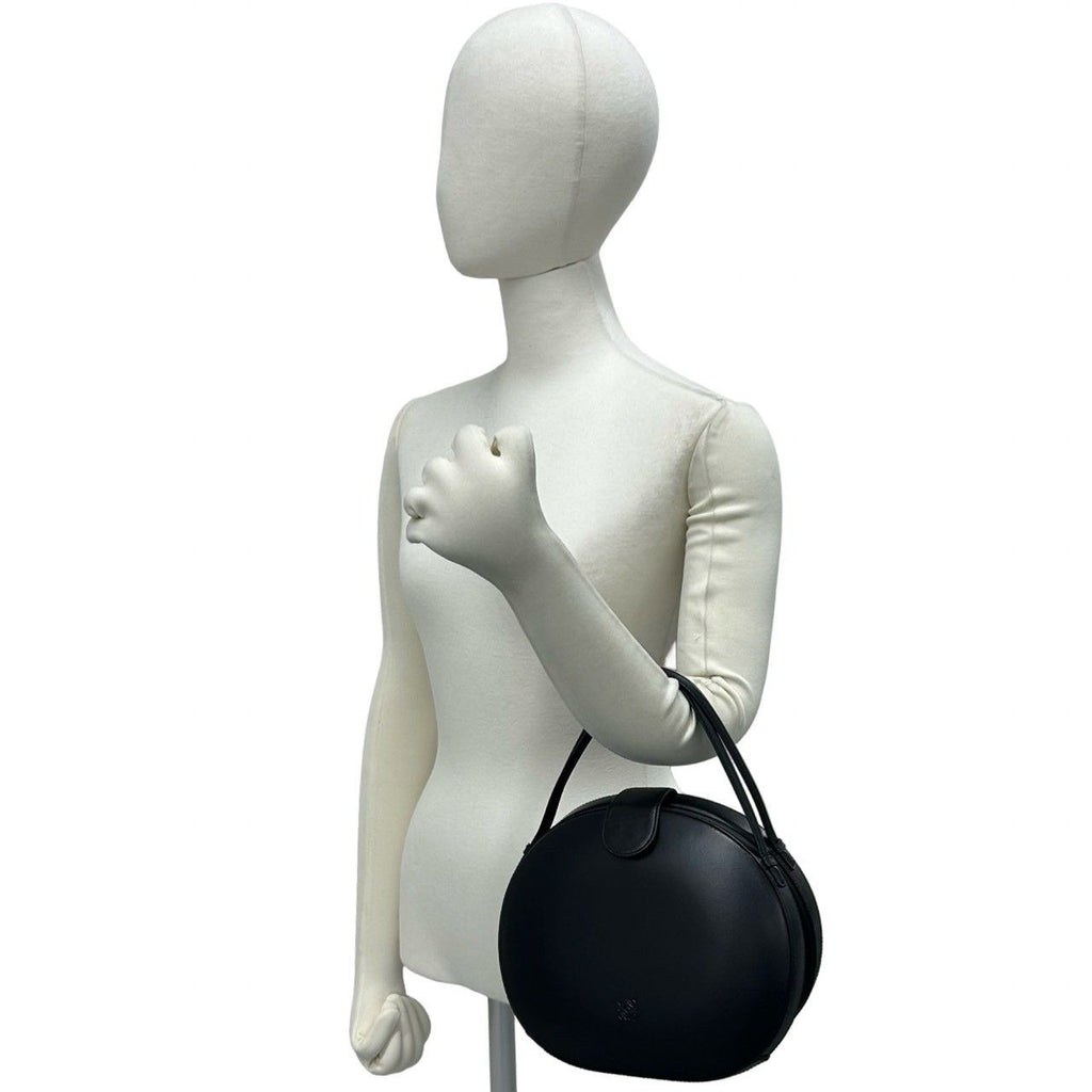 Loewe Vintage Anagram Leather Round Handbag Mini Tote Black — view 2