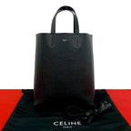Celine Vertical Cabas Small Leather 2-Way Shoulder Bag Black