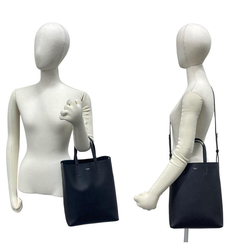 Celine Vertical Cabas Small Leather 2-Way Shoulder Bag Black — view 2