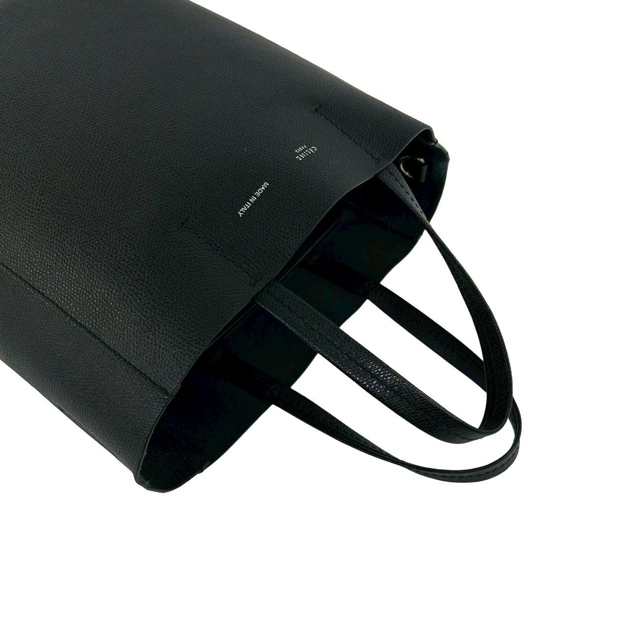Celine Vertical Caba Small Leather 2-Way Shoulder Bag Mini Tote Black — view 4