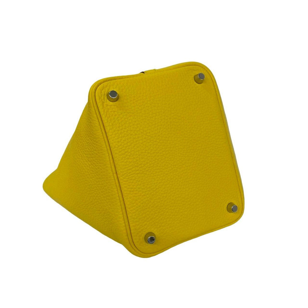 Hermes Picotin Lock PM Taurillon Clemence Handbag Mini Tote Yellow Jonenaple — view 7