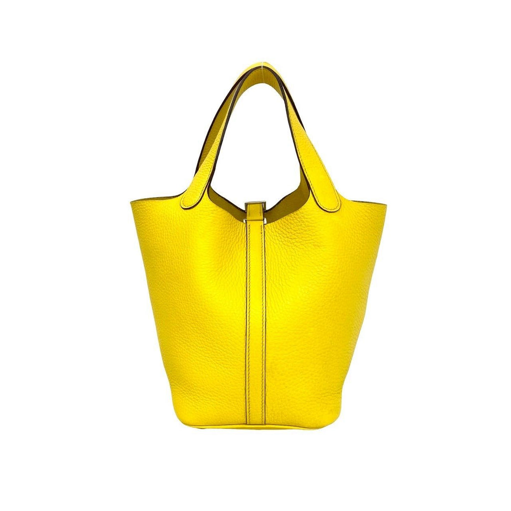 Hermes Picotin Lock PM Taurillon Clemence Handbag Mini Tote Yellow Jonenaple — view 3