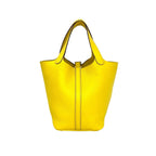 Hermes Picotin Lock PM Taurillon Clemence Handbag Mini Tote Yellow Jonenaple — view 3