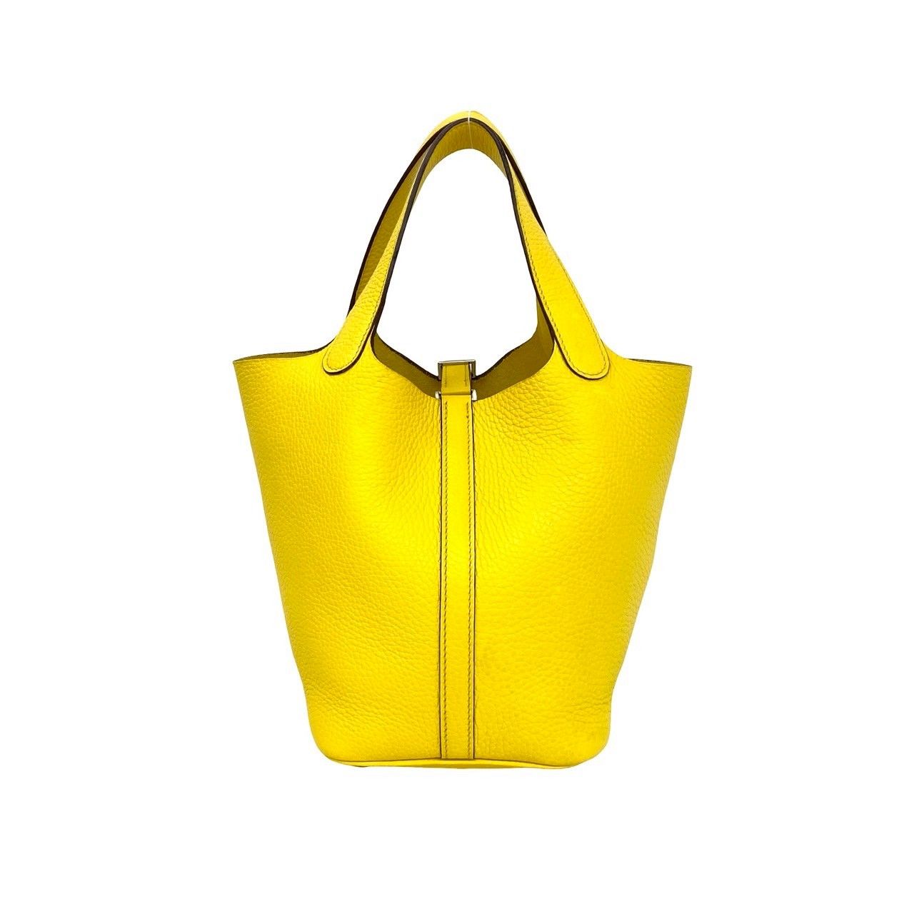 Hermes Picotin Lock PM Taurillon Clemence Handbag Mini Tote Yellow Jonenaple — view 3