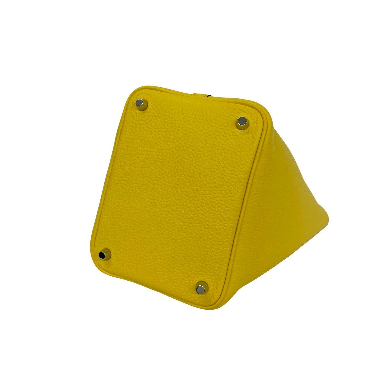 Hermes Picotin Lock PM Taurillon Clemence Handbag Mini Tote Yellow Jonenaple — view 8