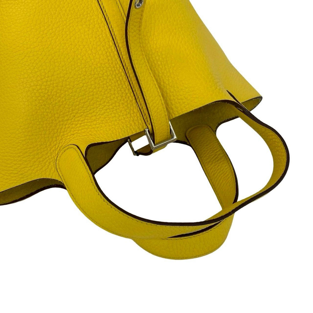 Hermes Picotin Lock PM Taurillon Clemence Handbag Mini Tote Yellow Jonenaple — view 4