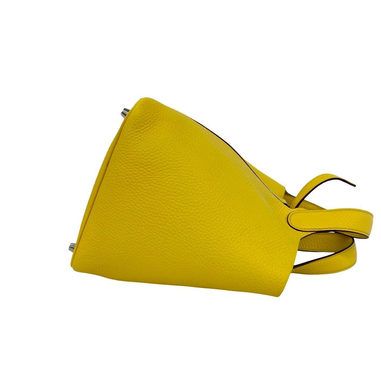 Hermes Picotin Lock PM Taurillon Clemence Handbag Mini Tote Yellow Jonenaple — view 6