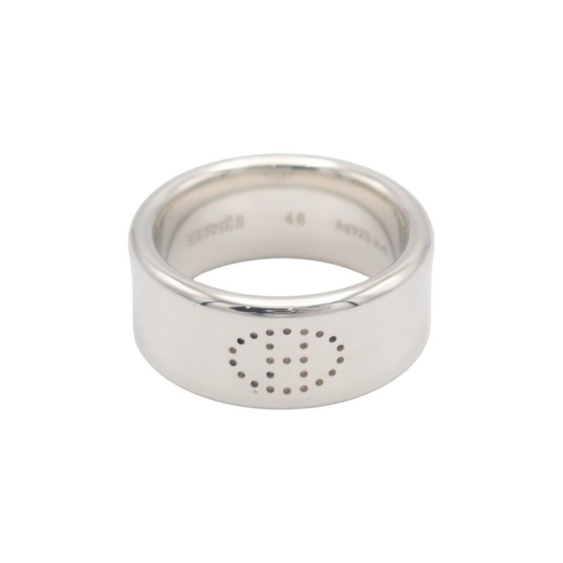 Hermes Eclipse Ribbon Ring 925 Sterling Silver Logo
