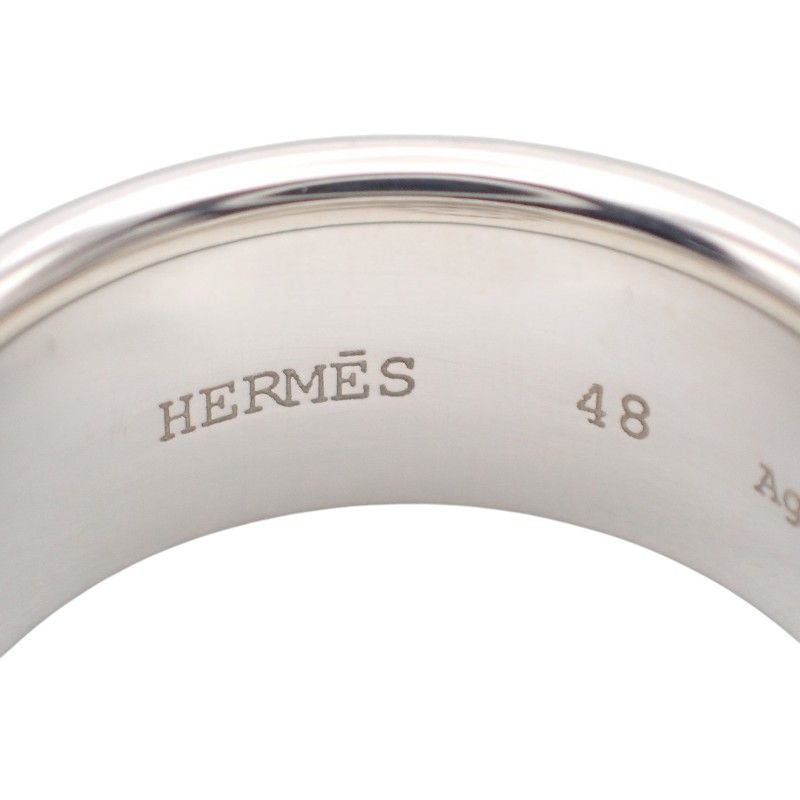 Hermes Eclipse Ribbon Ring 925 Sterling Silver Logo — view 6