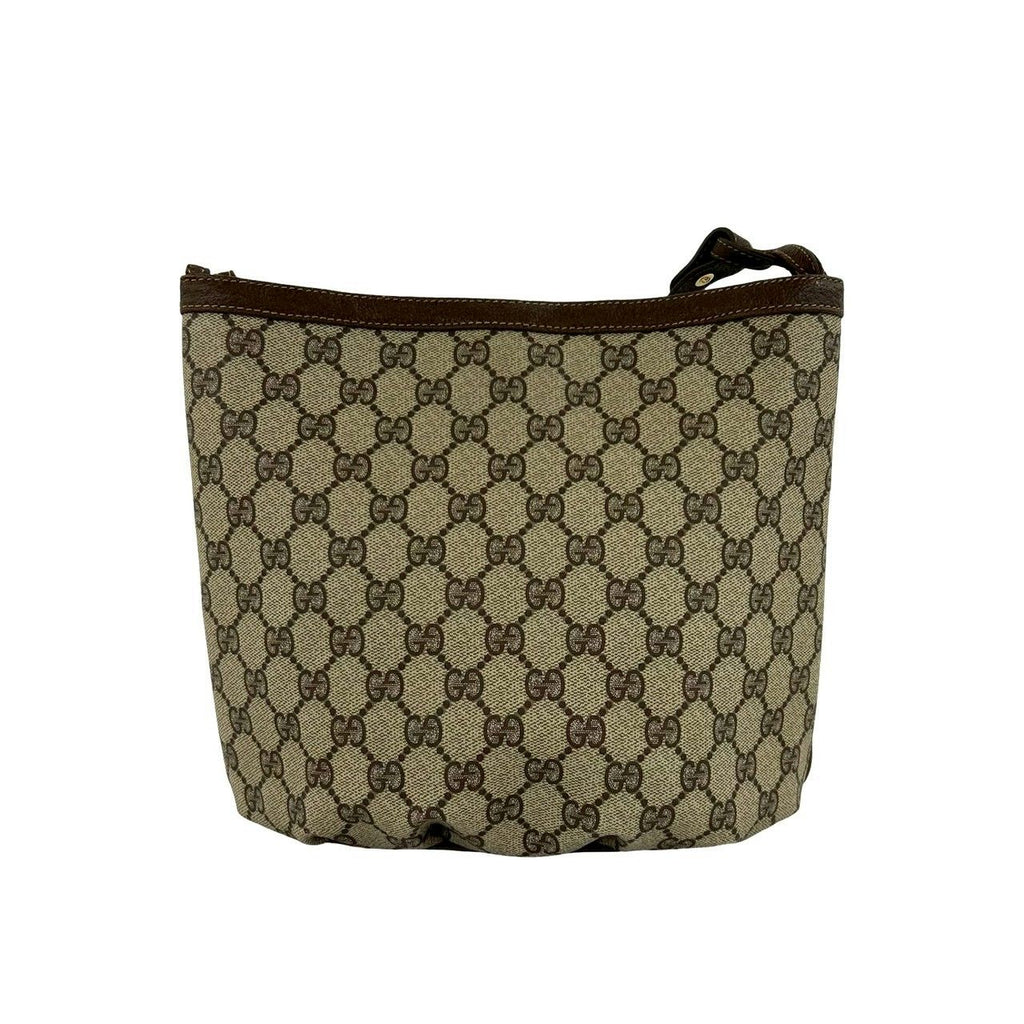 Gucci Vintage GG Logo Pattern Leather Shoulder Bag Crossbody Pochette Brown — view 3