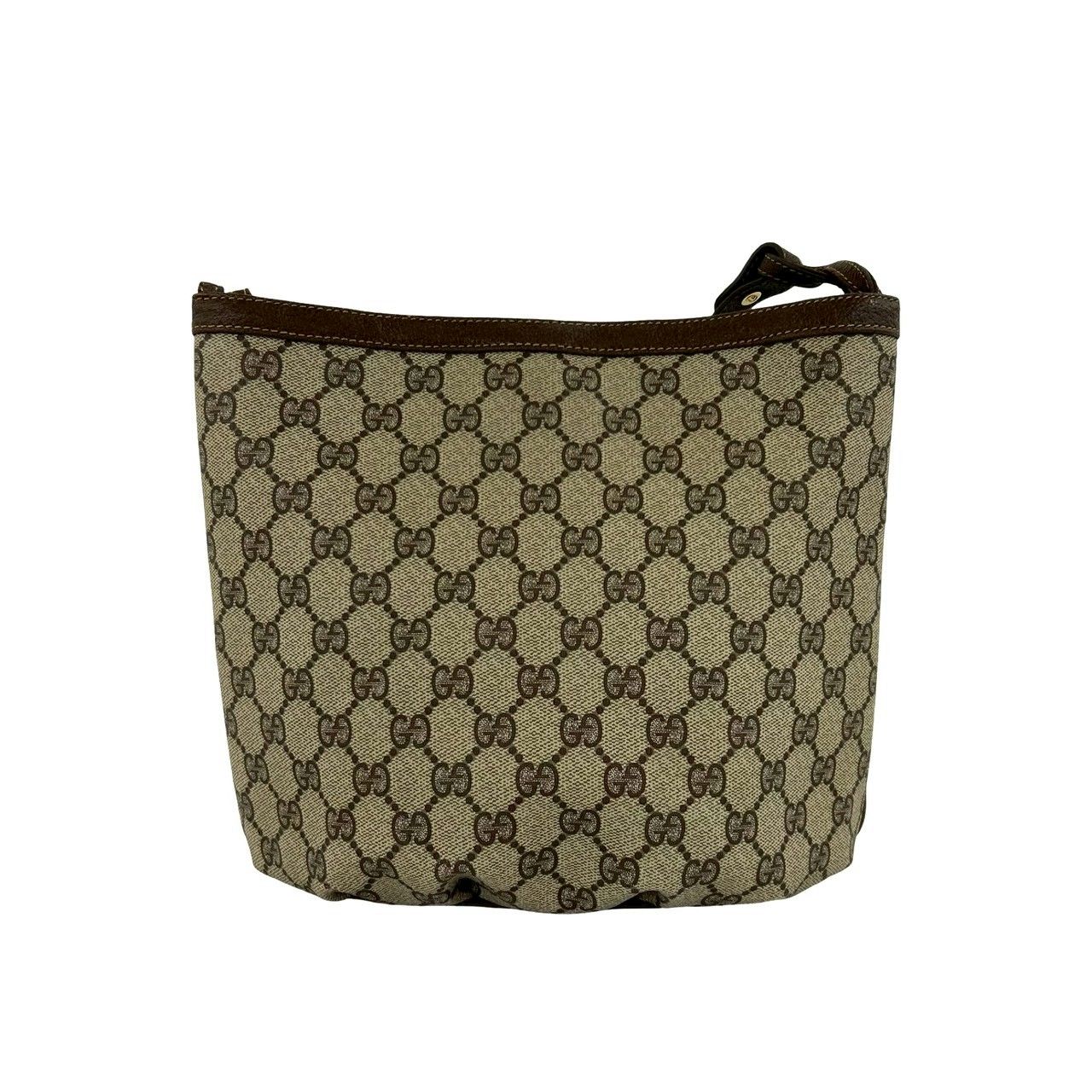 Gucci Vintage GG Logo Pattern Leather Shoulder Bag Crossbody Pochette Brown — view 3