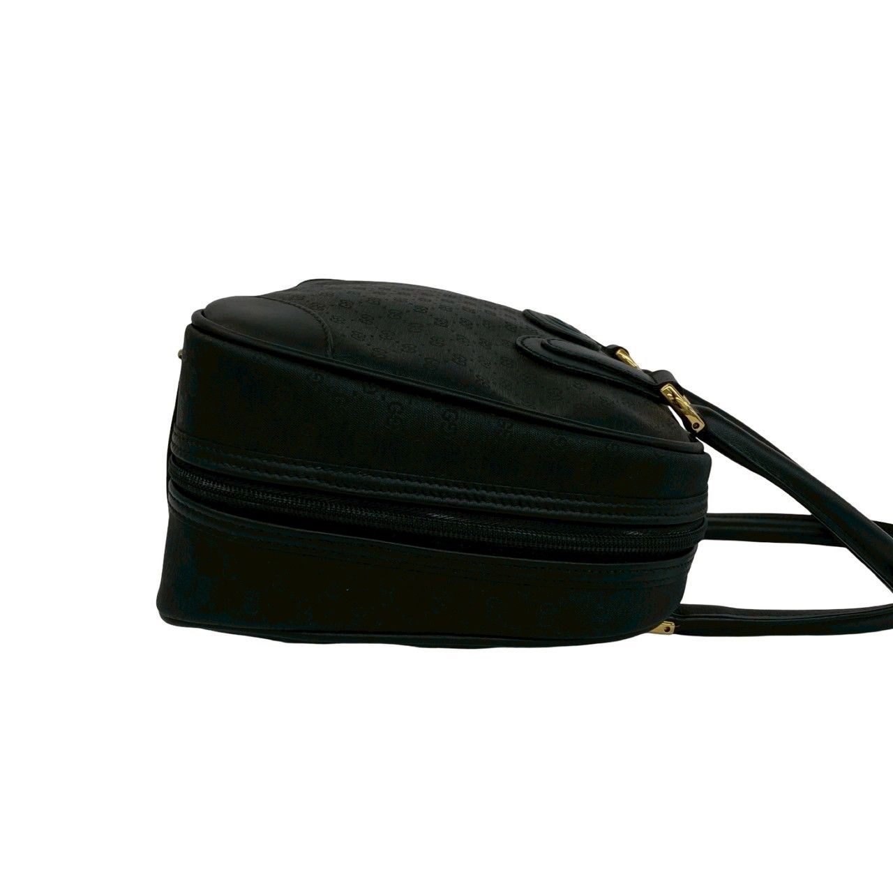 Gucci Vintage Micro GG Logo Canvas Leather Mini Boston Bag Black — view 6