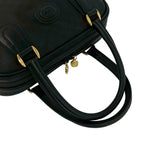 Gucci Vintage Micro GG Logo Canvas Leather Mini Boston Bag Black — view 4
