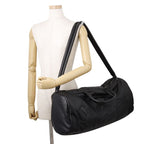 Saint Laurent Paris Boston Bag Wide Logo Puffer Lambskin Black — view 5