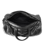Saint Laurent Paris Boston Bag Wide Logo Puffer Lambskin Black — view 6