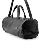 Saint Laurent Paris Boston Bag Wide Logo Puffer Lambskin Black — view 2