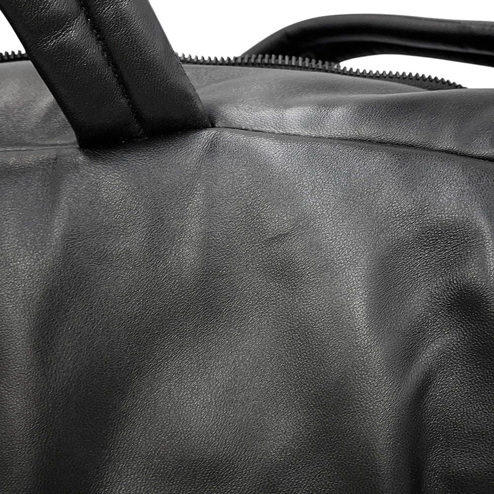 Saint Laurent Paris Boston Bag Wide Logo Puffer Lambskin Black — view 8