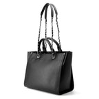 Chanel Tote Deauville Shopping CC Logo Studs Caviar Leather 2-Way Black — view 2