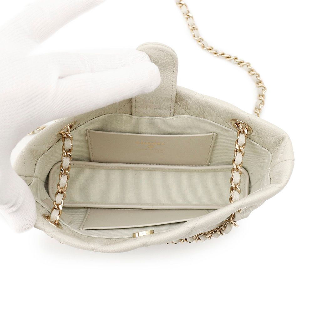 Chanel Chain Shoulder Bag Quilted CC Logo Timeless Classic Line Clutch Caviar — view 6