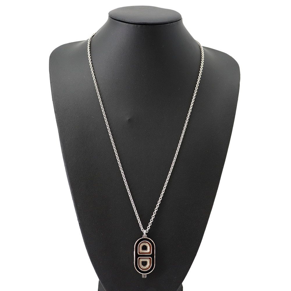 Hermes Necklace Maillon Deep Dune Silver Black — view 5