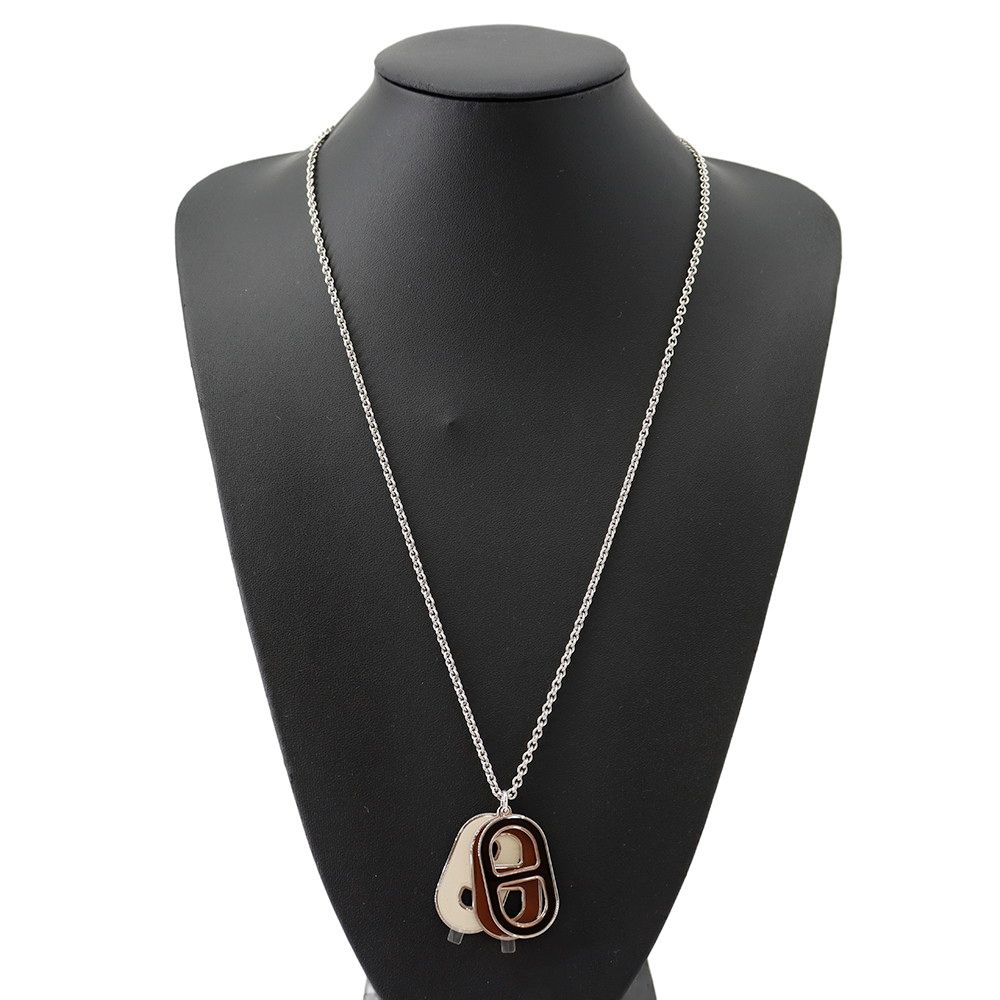 Hermes Necklace Maillon Deep Dune Silver Black — view 4
