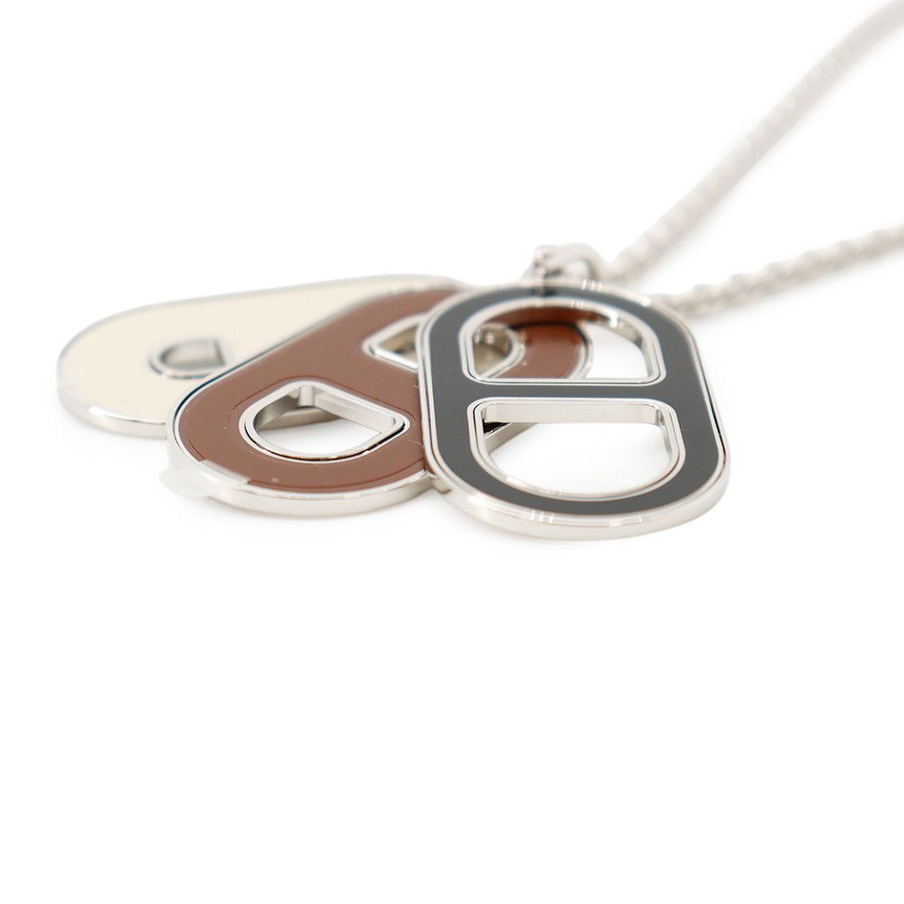 Hermes Necklace Maillon Deep Dune Silver Black — view 2